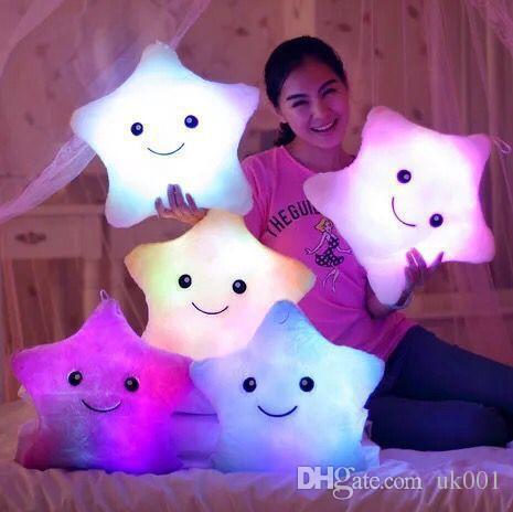 Stuffed Dolls LED Stars Light Colorful Pillows Popular Plush Toys for Kids shinning star gift for baby