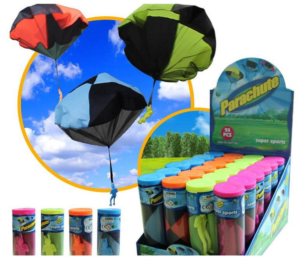 NEW Hand Throwing Kids Mini Play Parachute Toy Soldier Outdoor Sports Children's Educational Toys Outdoor Toys Candy Color DHL free shipping