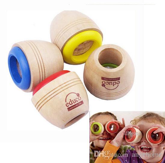 New Children's Cute Wooden Kaleidoscope Wood Toy Magic Bee Eye Effect for Kids Birthday Gift