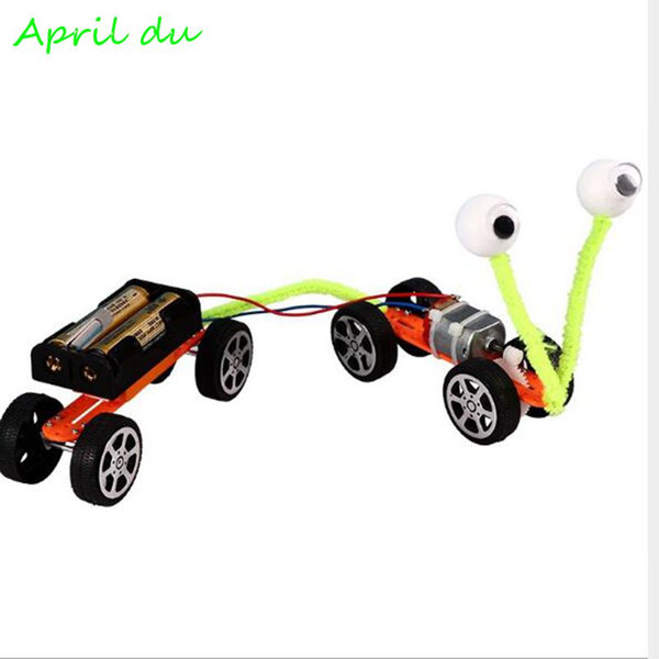 Creative electric gear car science experiment assembling toy DIY technology small production