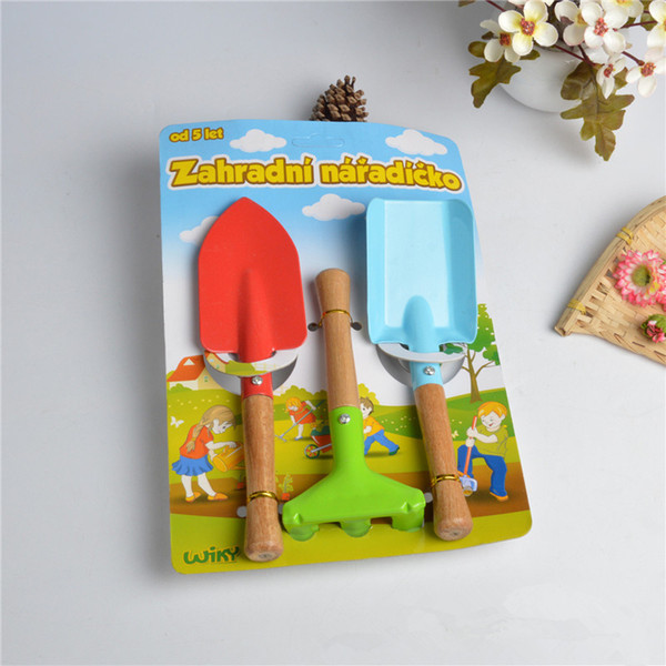 Kids Gardening Tool Kits 3pcs Set Colorful Trowel Shovel Rake Mini Gardening Tool Kits for Children Kids Gift High Quality