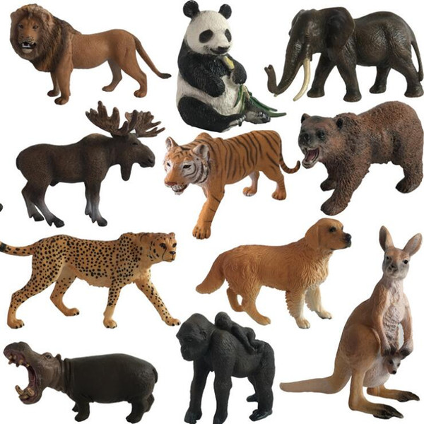 40 Designs PVC Animals Model Toys Original Wild Life Zoo Jungle Animals Model Kids Educational Toys For Children Gift Kids Gifts LA537