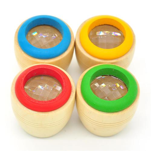 4Pc/lot Wooden Toys Magical Mini Kaleidoscope Bee Eye Effect Polygon Prism Classic Children Wooden Toys Christmas gift