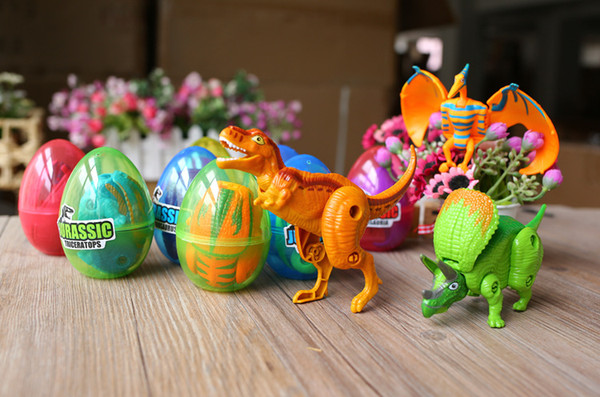 12PCS/ Lot Dinosaur World Dinosaur Egg Deformed Ultraman Funny Easter eggs Help children explore unknown toys