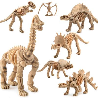 Simulation mini Jurassic dinosaur skeleton archaeological excavation dinosaur model soft plastic toy simulation dinosaur model toy