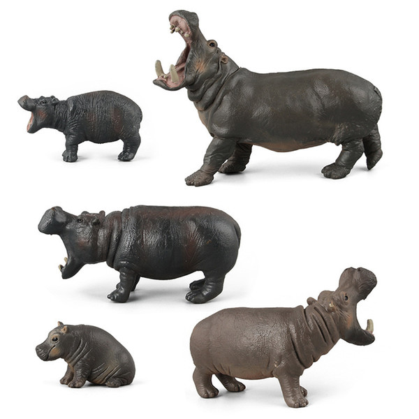 Animal model animal suit simulation wild animal toy model hippo model toy car ornaments 