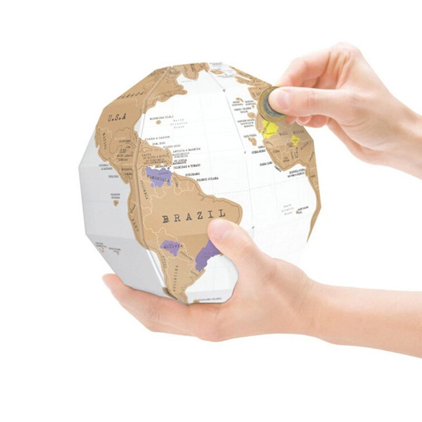 Scratch Globe 3D DIY Scratch Map Stationery Store Maps of The Worlds Deluxe Black Scratch off Map toy globe