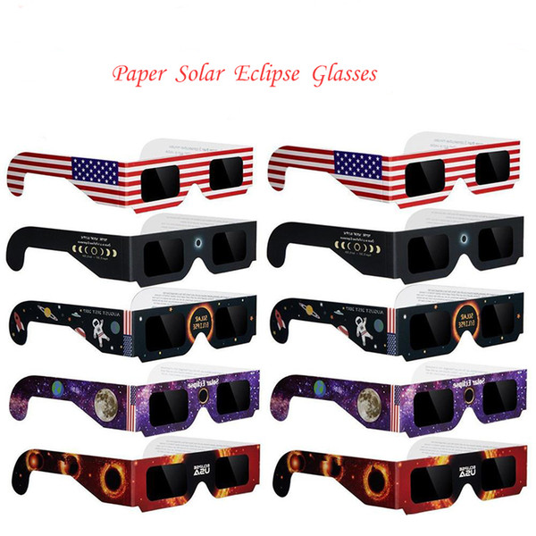 2017 New Arrival USA Solar Eclipse Glasses Paper Solar Glass Viewing Eyeglasses Protect Your Eyes Safe When 21th August Wholesale DHL Free