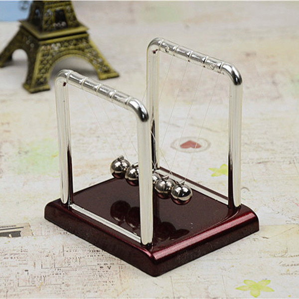 New Design Newtons Cradle Fun Steel Balance Balls Physics Science Pendulum Desk DIY Decoration Accessory 8cm x 7.5cm x 9cm b500