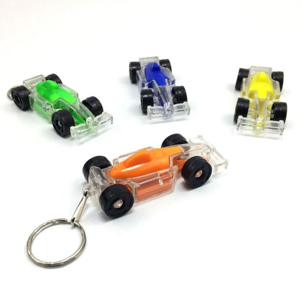 LED toy Racing car accessories buckle with light keychain creative flash keychain small gifts size 6.3cm free shipping