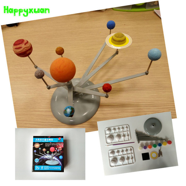 Happyxuan Astronomical Instrument Luminous Ball Diy Assembly Science Experimental Nine Planets Solar System Model Toys