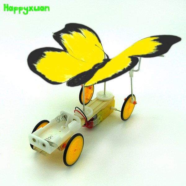 Happyxuan Diy Science Toys Electric Butterfly Model Material Primary School Students Creative Assembly Kits Kids Early Education