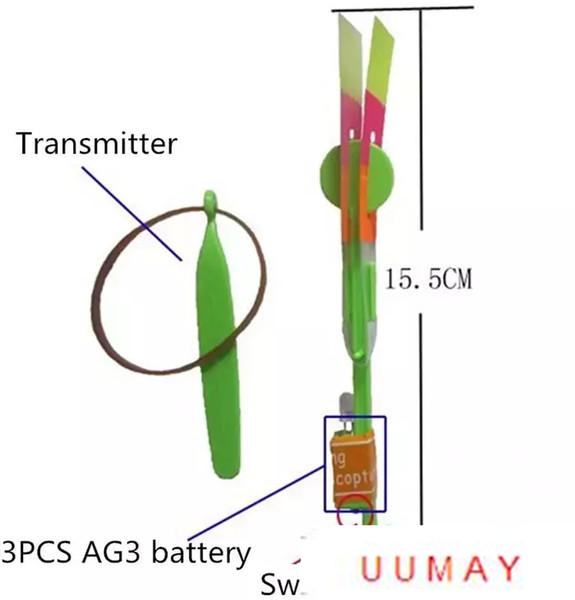 uuma LED Arrow Helicopter LED Amazing Arrow Flying Helicopter Umbrella parachute Kids Toys Space UFO LED Light Christmas Halloween FlashToys