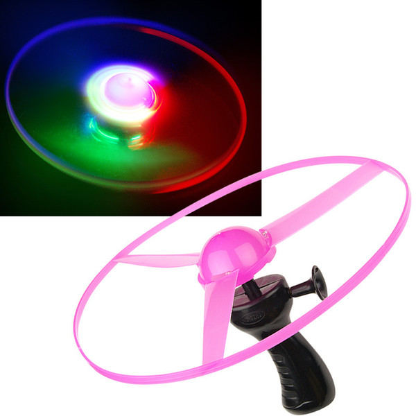 3pcs/lot LED Light Pull rope UFO outdoor flash Children Classic toys puzzle toys Electronic Frisbee UFO luminous toys Outdoor Fun Sports