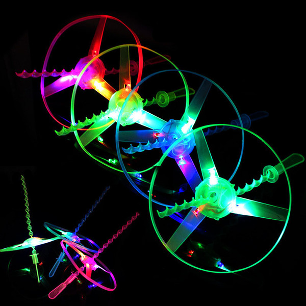 Amazing Flash Flying Toys LED Arrow Helicopter Toys Novelty Toy LED Flying Toys Three Light-emitting Pull Children's Christmas Gifts