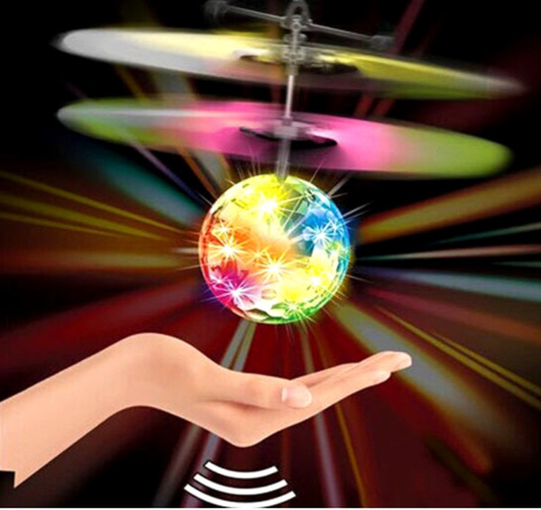 LED Ball Helicopter Ball Flying Induction LED Noctilucent Ball Quadcopter Drone Sensor Suspension Aircraft for Kids Xmas Gift XT