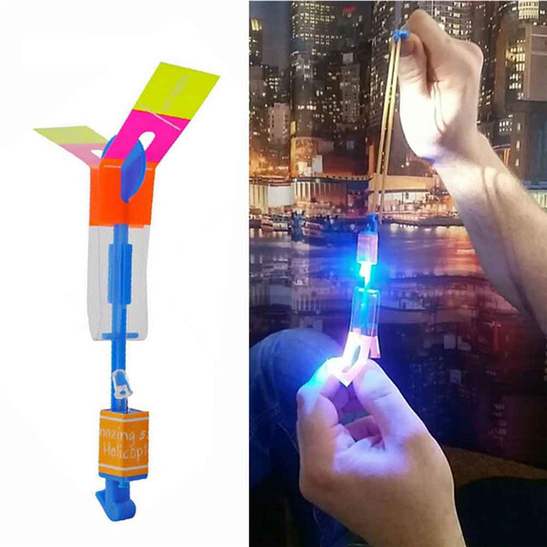 LED Arrow Helicopter LED Amazing Arrow Flying Helicopter Umbrella parachute Kids Toys Space UFO LED Light Christmas Halloween Flash Toys ST2