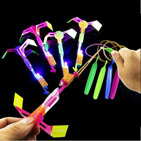 Rocket Flash Arrow Luminous Big Slingshot LED Light Arrows Flash Helicopter Flying Emitting Children's Toys For Kids Party Decoration Gift