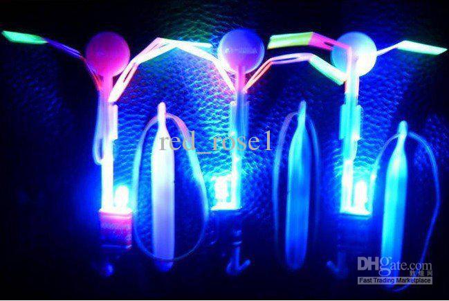 400pcs/Lot Night Fun!!Amazing Outdoor LED Flashing Slingshot LED Flying Toys/ LED Flying Saucer