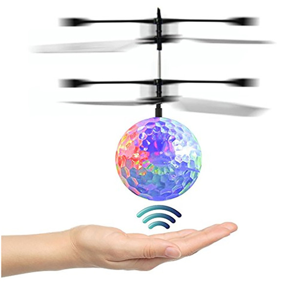 Kid and Boy Toys RC Flying Ball Infrared Induction Helicopter Ball With Rainbow LED Lights Remote Control For Children Flying Toys HH-T56