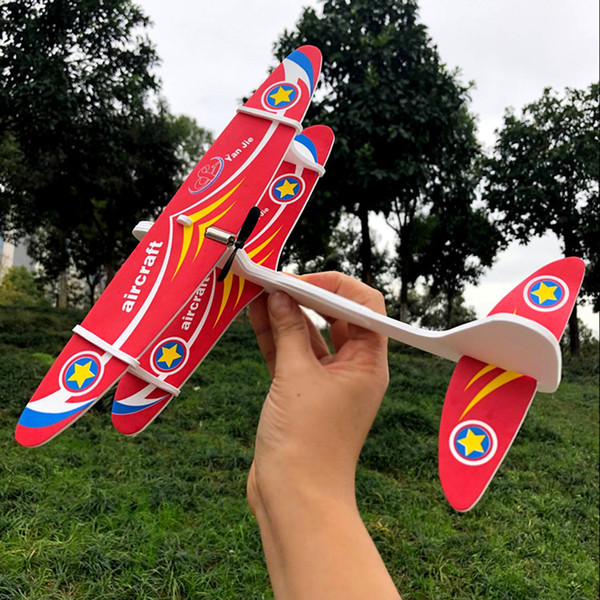 DIY Biplane Glider Foam Powered Flying Plane Rechargeable Electric Aircraft Model Science Educational Toys For Children