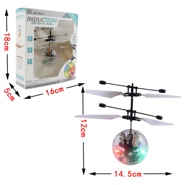 RC Drone Flying copter Ball Aircraft Helicopter Led Flashing Light Up Toys Induction Electric Toy sensor Kids Children Christmas 0601849