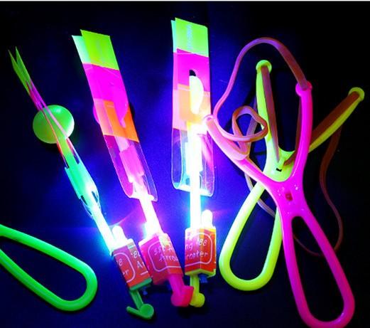 LED Flier Flyer LED Flying Amazing Arrow Helicopter Flying Umbrella Kids Toys Amazing Shot Light-Up Parachute Gifts