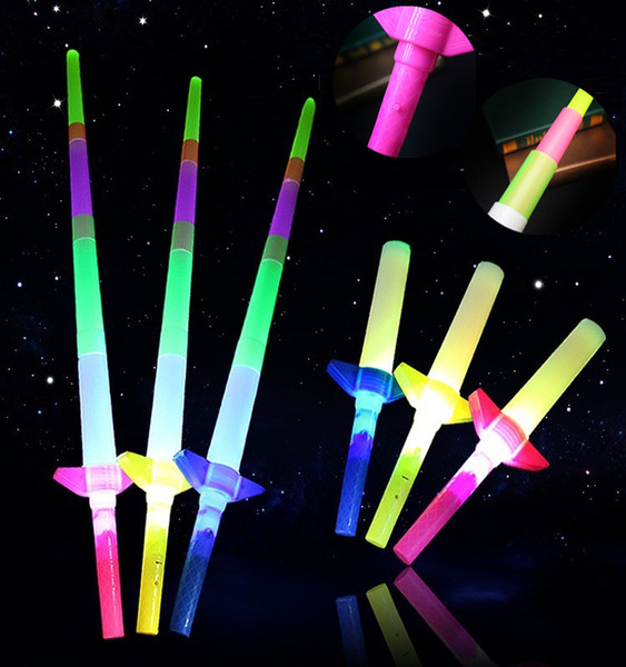 The four parts telescopic luminous Children Toys Concert Party supplies Colorful fluorescent wand Noctilucent wand IA632