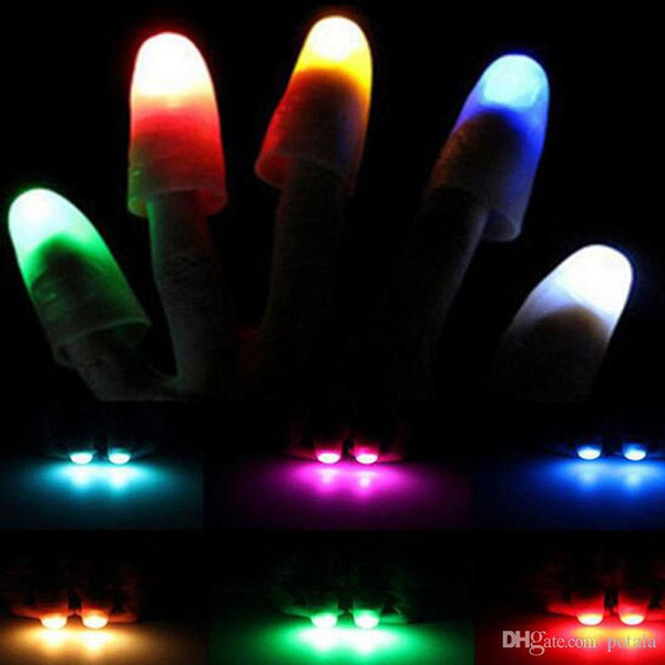 200pcs/lot Magic Super Bright LED Light Up Thumbs Fingers Trick Appearing Light Close Up Light-Up Toys lighting Xmas Christmas halloween Red