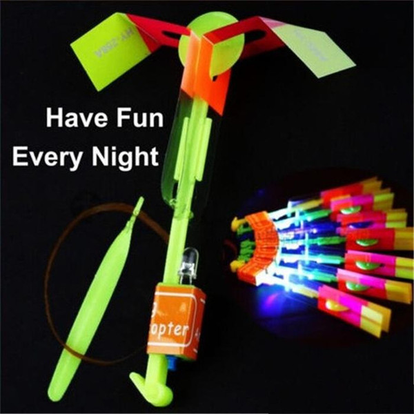 LED Arrow Helicopter LED Amazing Arrow Flying Helicopter Umbrella parachute Kids Toys Space UFO LED Light Christmas Halloween Flash ToysM596