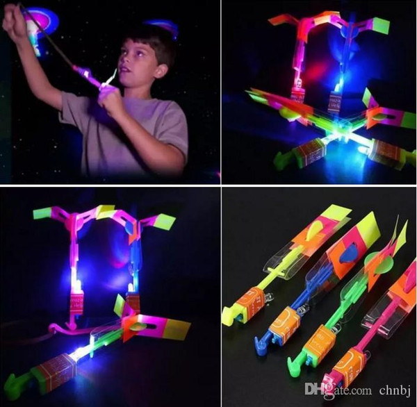 200pcs Flashing helicopter stunning LED light arrow rocket helicopter rotating flying toy side fun gift red and blue double flash