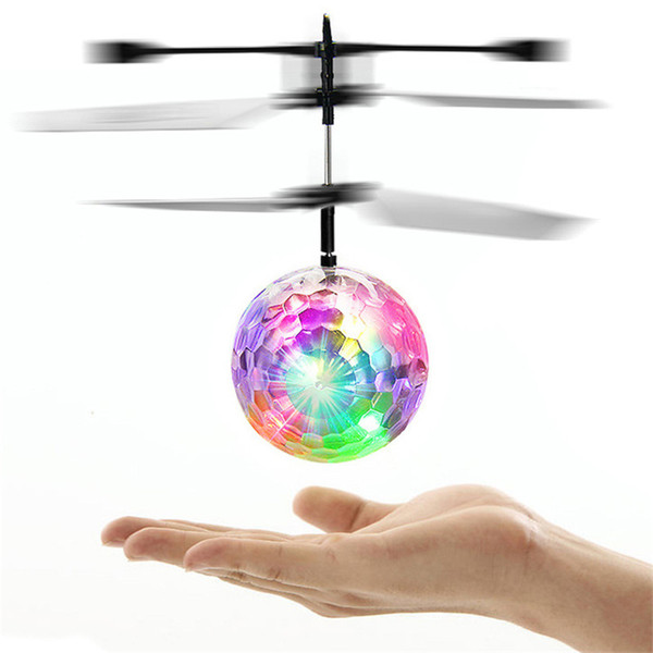 RC Toy Flying Ball Helicopter LED Lighting Sensor Suspension Remote Control Aircraft flashing whirly Ball Built-in Shinning gifts for Kids