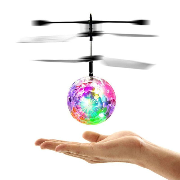 Colorful LED flying saucer Flashing Infrared Induction Helicopter Flying Ball Disco Magic LED Ball Stage Lamp Children Toy Gift for Kids