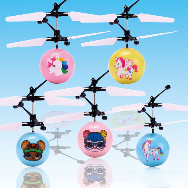 Children Unicorn sensor levitation ball doll sensor aircraft crash-resistant children's sensor flight toy children's toy wholsale