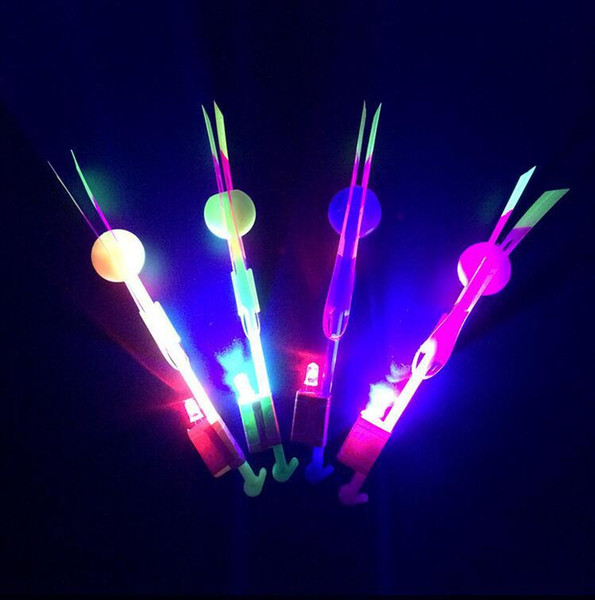 LED Amazing flying arrows toys helicopter fly arrow umbrella Kids Children Novelty Toys for Sports Funny