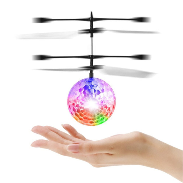 OCDAY Fly Flashing Ball Toys Hand Remote Control RC Helicopter Flying Quadcopter Drone LED Light Ball Funny Toy Gift For Kids