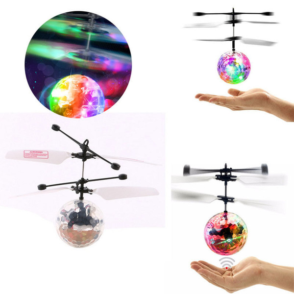 Mini Fun Kids Toy New Arrival Flying Crystal Ball LED Flashing Stage Light Aircraft Helicopter For Home Entertainment