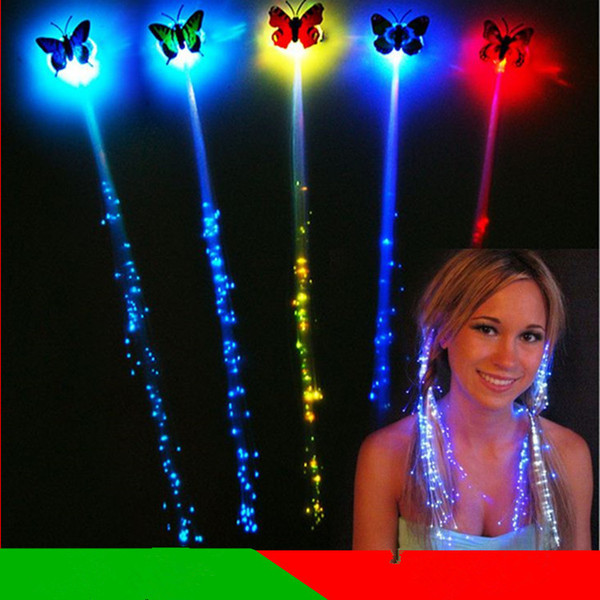 LED flash butterfly braid party concert led Hair Accessories Halloween Christmas accessories LED Toys L001