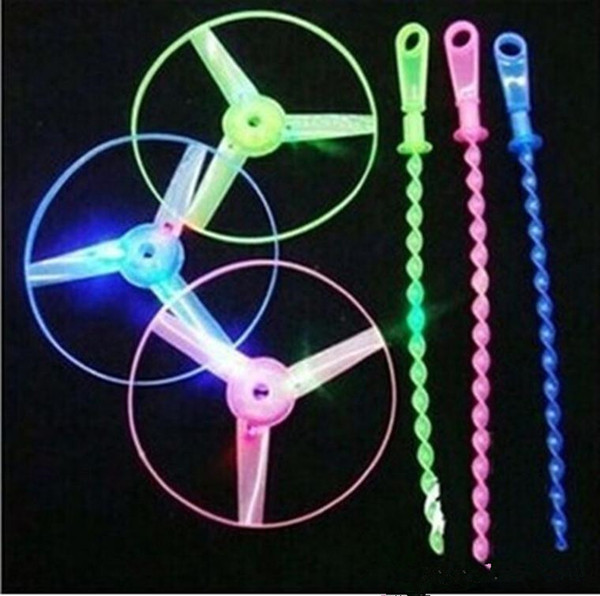 Hand Pushing Spinning LED Lighting Colorful Frisbees Boomerangs Flying Saucer Helicopters UFO Outdoor Toys for Children Gift