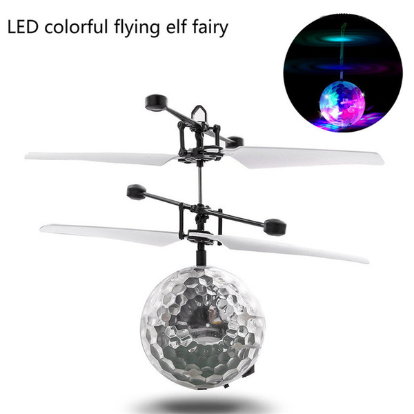 Infrared Induction Fly Toy Anti-shock Indoor With LED Colorful Flying Elf Fairy Micro USB LED Flying Toys Kids Gift