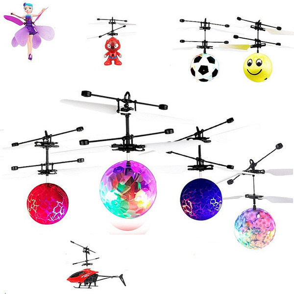 Led RC Helicopter Flying Induction Noctilucent Ball Quadcopter Drone Sensor Up grade infrared Induction flying Children Toys