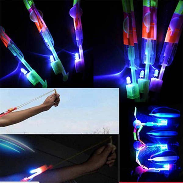 Novelty Children Toys Amazing LED Flying Arrow Helicopter for Sports Funny Slingshot birthday party supplies Kids' Gift