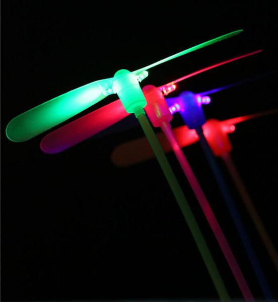 Free Shipping 2 leaf Led Lighted Flying Bamboo Dragonfly Helicopter Boomerang Frisbee Flash Children Kids Boys Toys Christmas gift