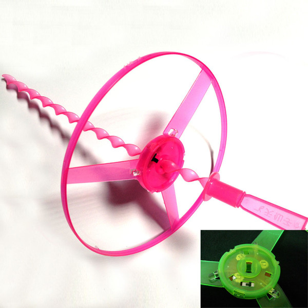 New Luminous hand push flying round flying saucer top luminous bamboo dragonfly Frisbee toys Light-Up Toys