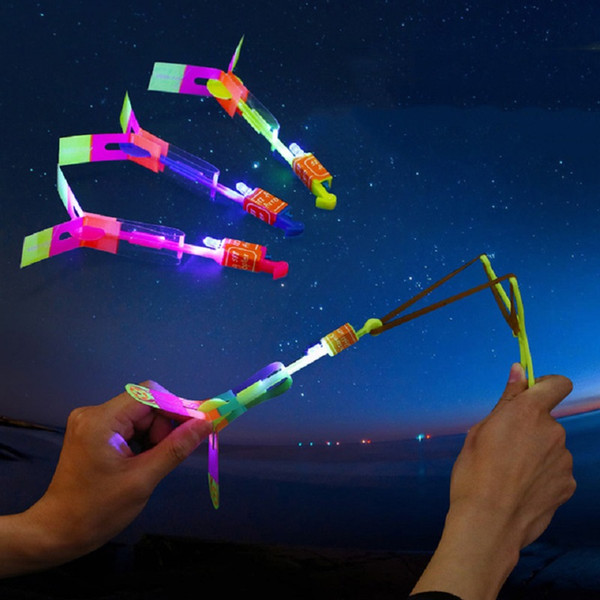 Novelty Children Toys Amazing LED Flying Arrow Helicopter for Sports Funny Slingshot birthday party supplies Kids' Gift