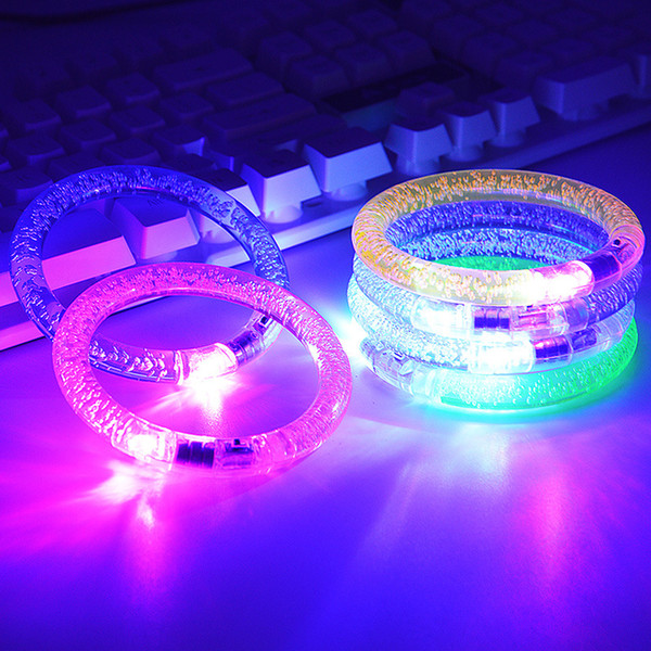 LED Bracelet Flash Blink Glow Color Changing Acrylic Children Toys Lamp Luminous Hand Ring Light Emitting Electronic Bracelet Luminous Toys