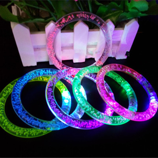 LED Light Bracelet Flash Blink Glow Color Changing Acrylic Children Lamp Glowing Hand Ring Light Emitting Electronic Bracelet Luminous Toys