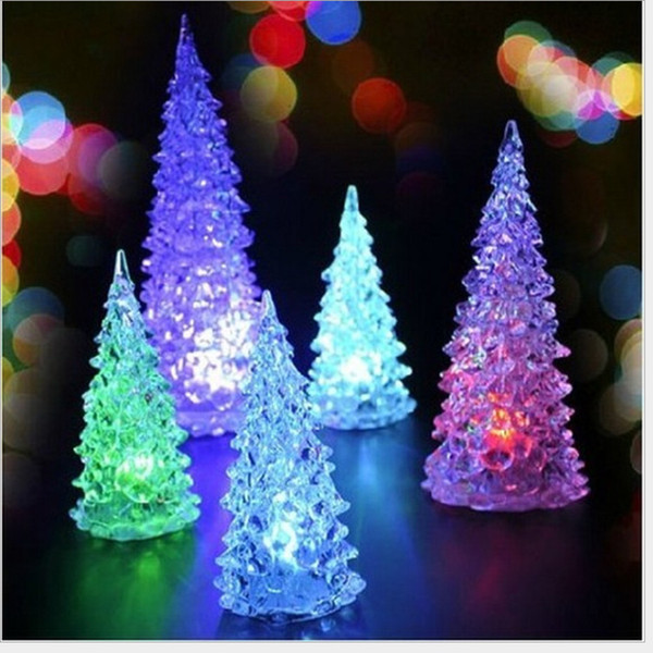 Christmas Decorations Gifts Cute Mini LED Christmas Tree with Light 13cm Hight Can Change Colors Xmas Home Decorations