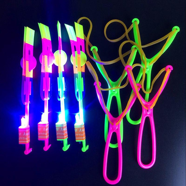 Novelty Children Toys Amazing LED Flying Arrow Helicopter for Sports Funny Slingshot birthday party supplies Kids' Gift50/100Pcs Slings