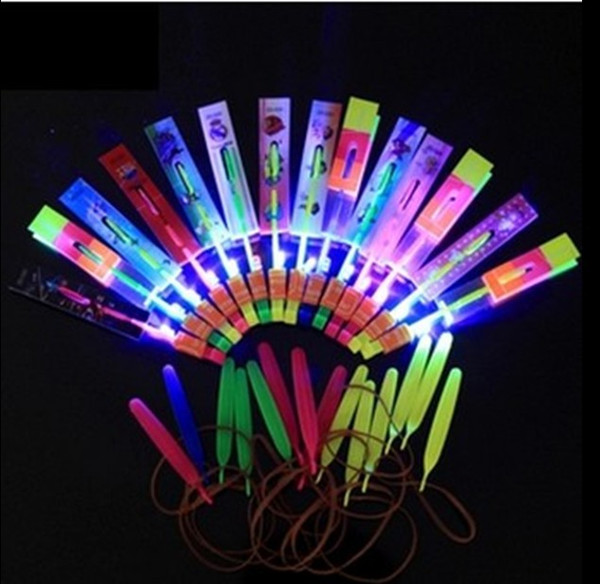 Luminous Big Slingshot Catapult Arrows Flying Fairies Flash Helicopter Flying LED Light Emitting Children's Outdoor Gaming Toys